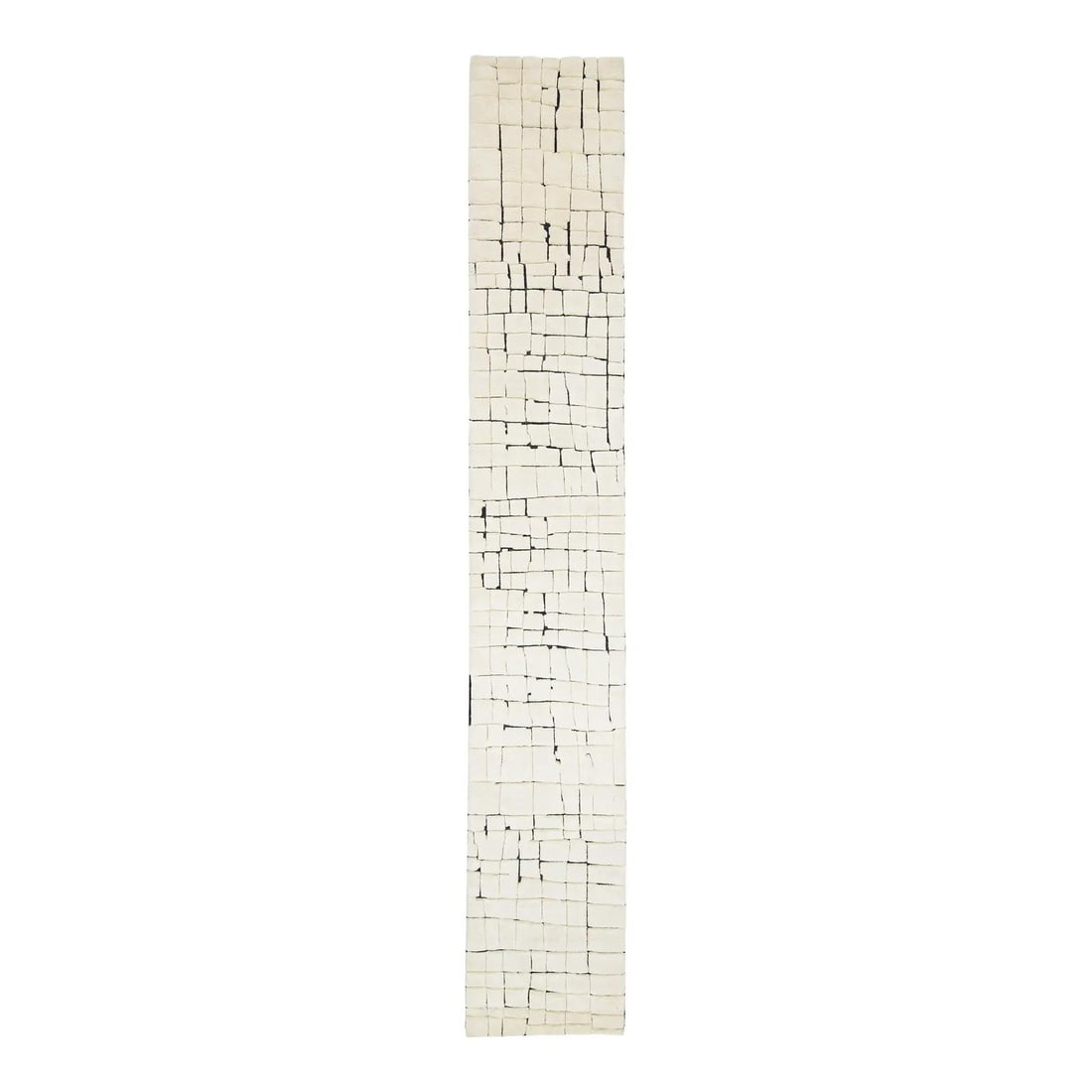 Handmade Moroccan Wool Runner 3'3" x 20' Geometric Design: Handmade Moroccan Wool Runner 3'3" x 20' Geometric Design Enhance your living space with this exquisite handmade wool runner, showcasing a striking Moroccan design. The rug features a rich gray-charco