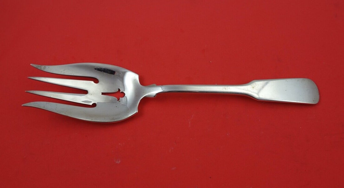 Tuttle Colonial Fiddle Sterling Silver Salad Serving Fork 9.5" (1 of 2)