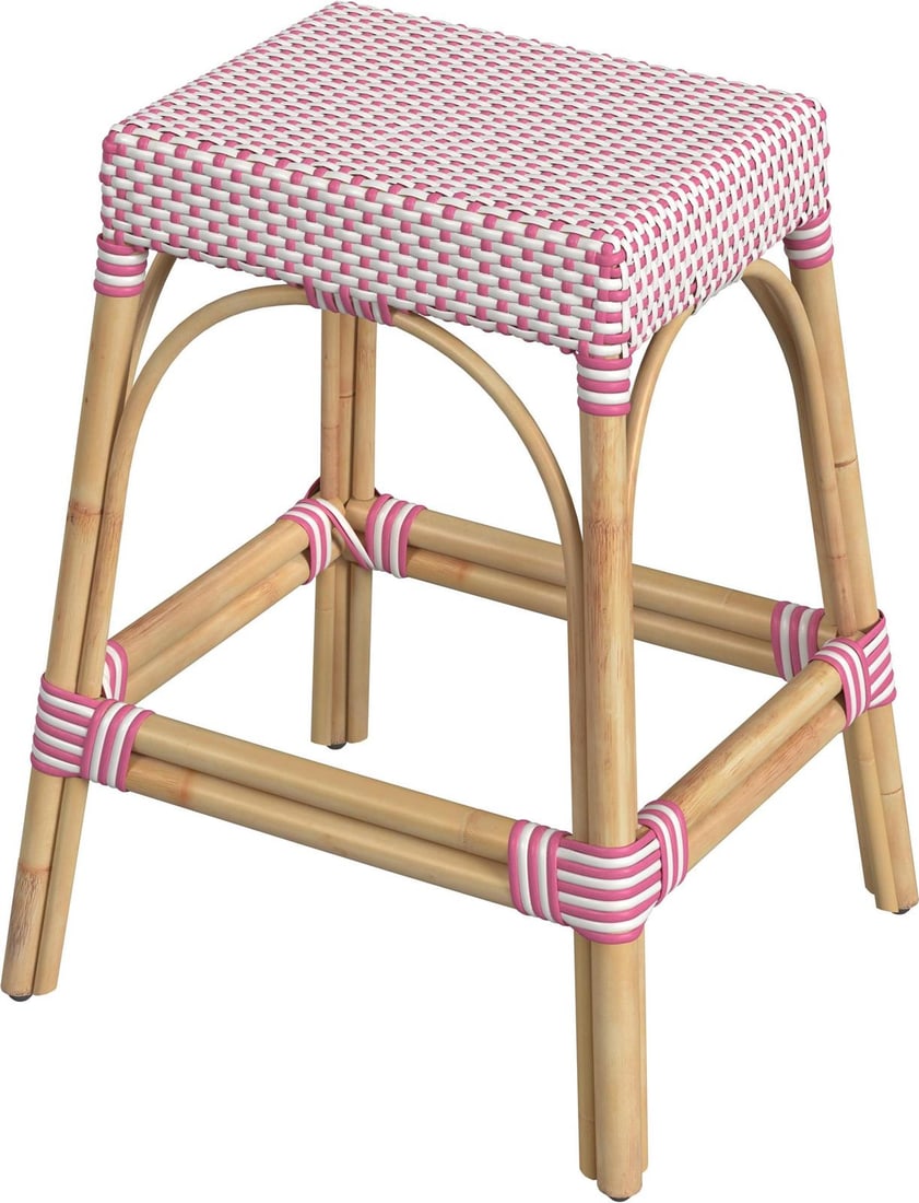 Butler Coastal Rattan Stools Natural Finish Set of 2 (1 of 6)