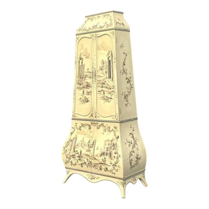 Vintage Boho Grand Tour Cabinet Hand-Painted Eclectic Charm: Vintage Boho Grand Tour Cabinet Hand-Painted Eclectic Charm Elevate your decor with this vintage boho painted Grand Tour cabinet, featuring artistic hand-painted details that showcase old-world crafts