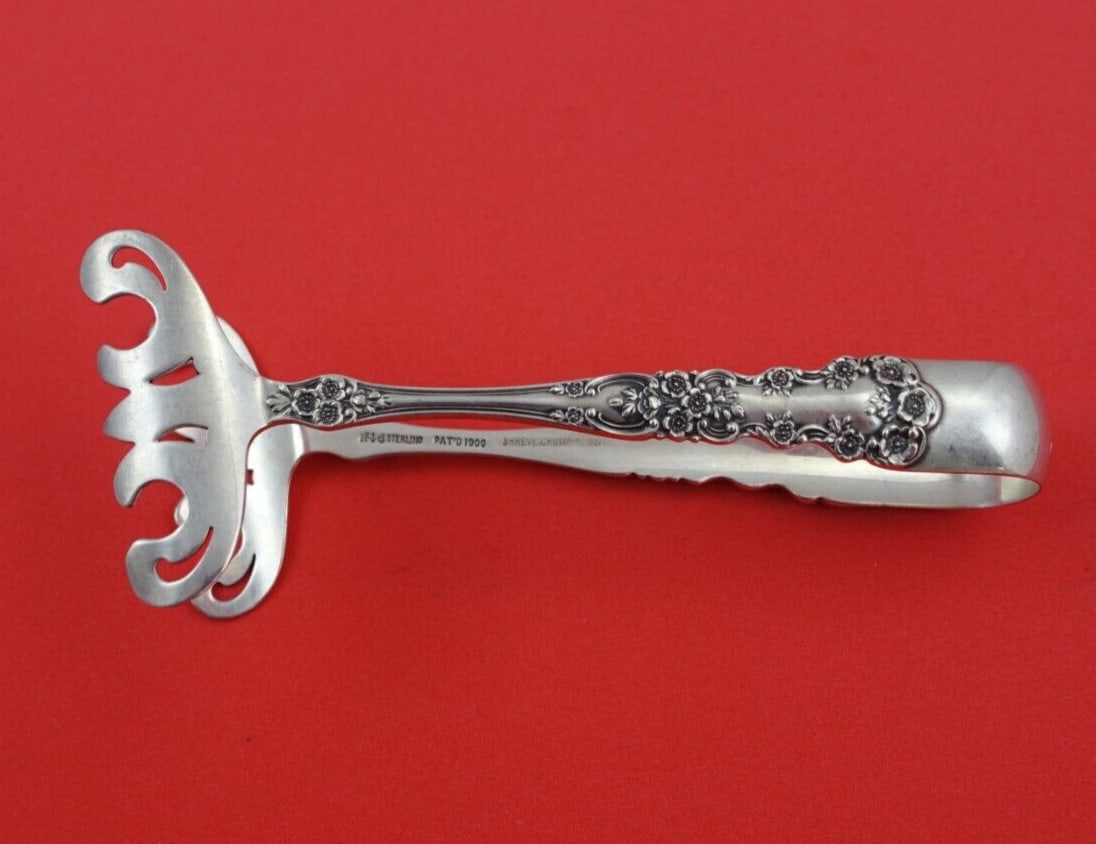 Gorham Buttercup Sterling Silver 4 Inch Asparagus Tong Pierced Serving Piece (1 of 3)