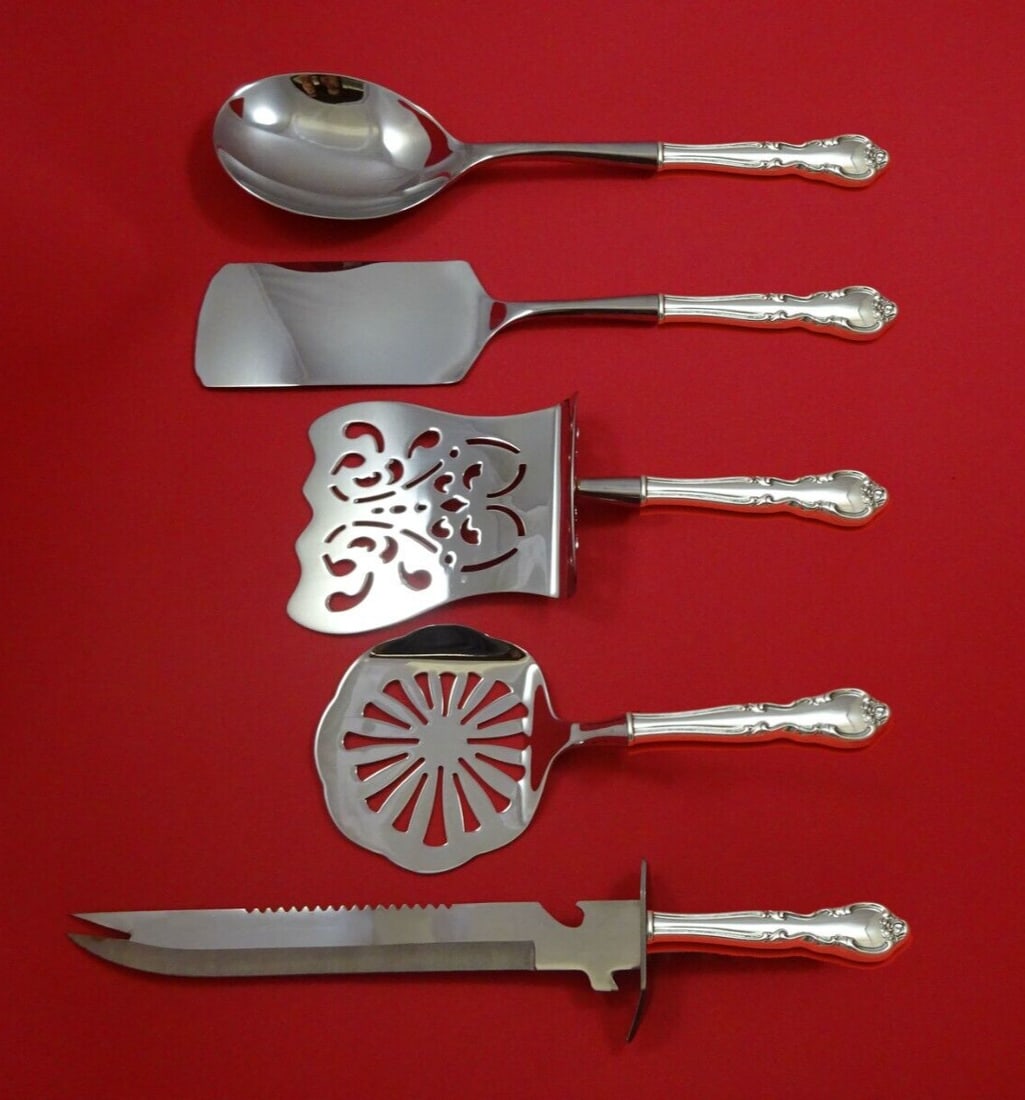 Easterling American Classic Sterling Silver 5pc Brunch Serving Set: Easterling American Classic Sterling Silver 5pc Brunch Serving Set Elevate your brunch gatherings with this exquisite 5-piece brunch serving set from the American Classic pattern by Easterling. Crafte