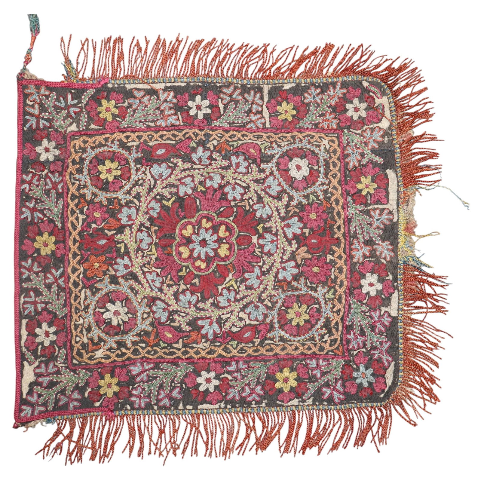 Mid-20th Century Uzbek Suzanni Textile 14 x 16 Cotton Wool (1 of 6)