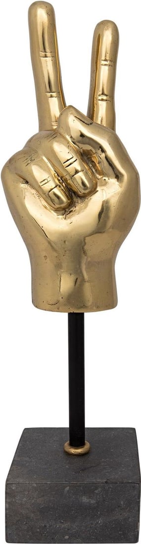 Elegant Brass Peace Sign Sculpture on Marble Stand (1 of 2)