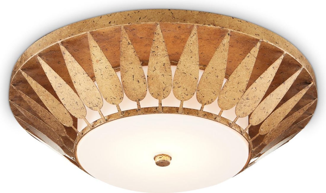 Currey Floris Gold Flush Mount Ceiling Light UL-Listed Dimmable 17W LED: Currey Floris Gold Flush Mount Ceiling Light UL-Listed Dimmable 17W LED Illuminate your space with the Stylish Floris Gold Flush Mount Ceiling Light, a stunning addition to your lighting collection. T
