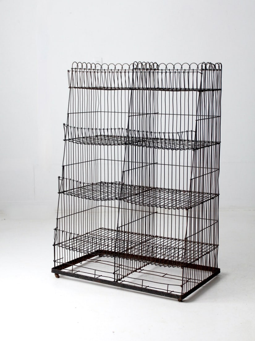 Vintage Black Metal Wire Display Rack with Scrollwork Accents (1 of 10)