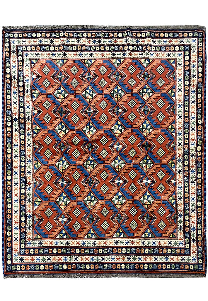 6.5 x 7.5 Chechen Perpedil Kazak Rug Premium Quality: 6.5 x 7.5 Chechen Perpedil Kazak Rug Premium Quality Free continental US Shipping This genuine Chechen Perpedil Kazak rug features a unique design and is perfect for enhancing the aesthetic of any spa