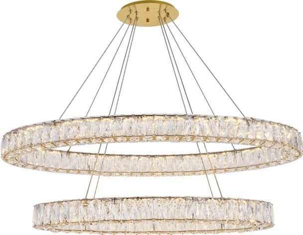 Monroe Gold Bowl Chandelier with Royal-Cut Crystals (1 of 1)