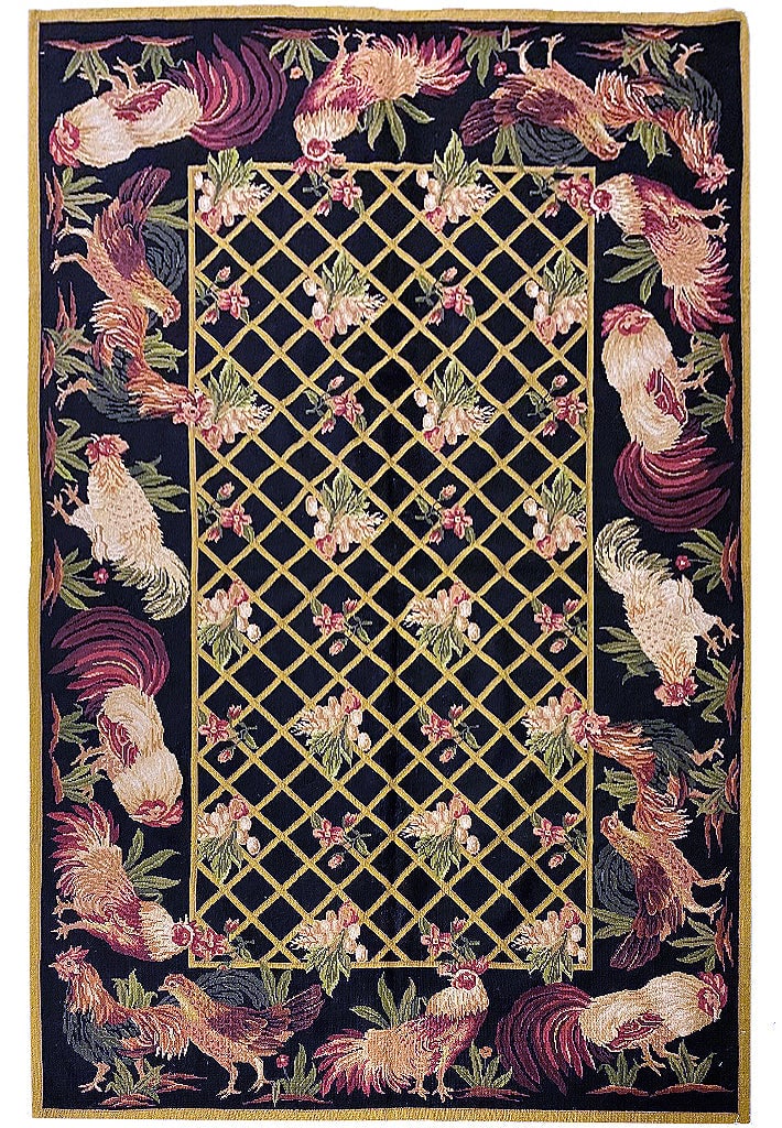 Charming 5.0 x 8.0 Rooster Needlepoint Rug (1 of 11)