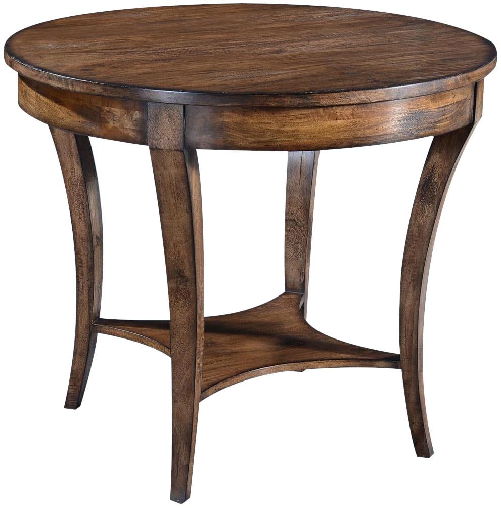 Holland Round Coffee Table Solid Mango Rustic Pecan Transitional Style - 3