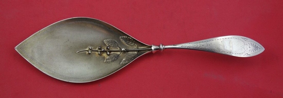Gorham Blueberry Sterling Silver Pie Server 10 3/4 Inch Gold Wash (1 of 2)