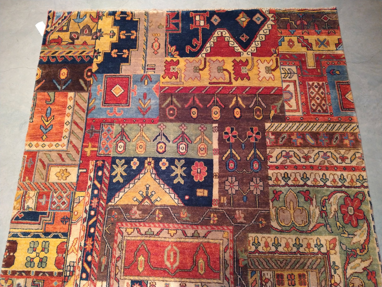 7 x 11 Multi-Colored Patchwork Natural Wool Rug - 8
