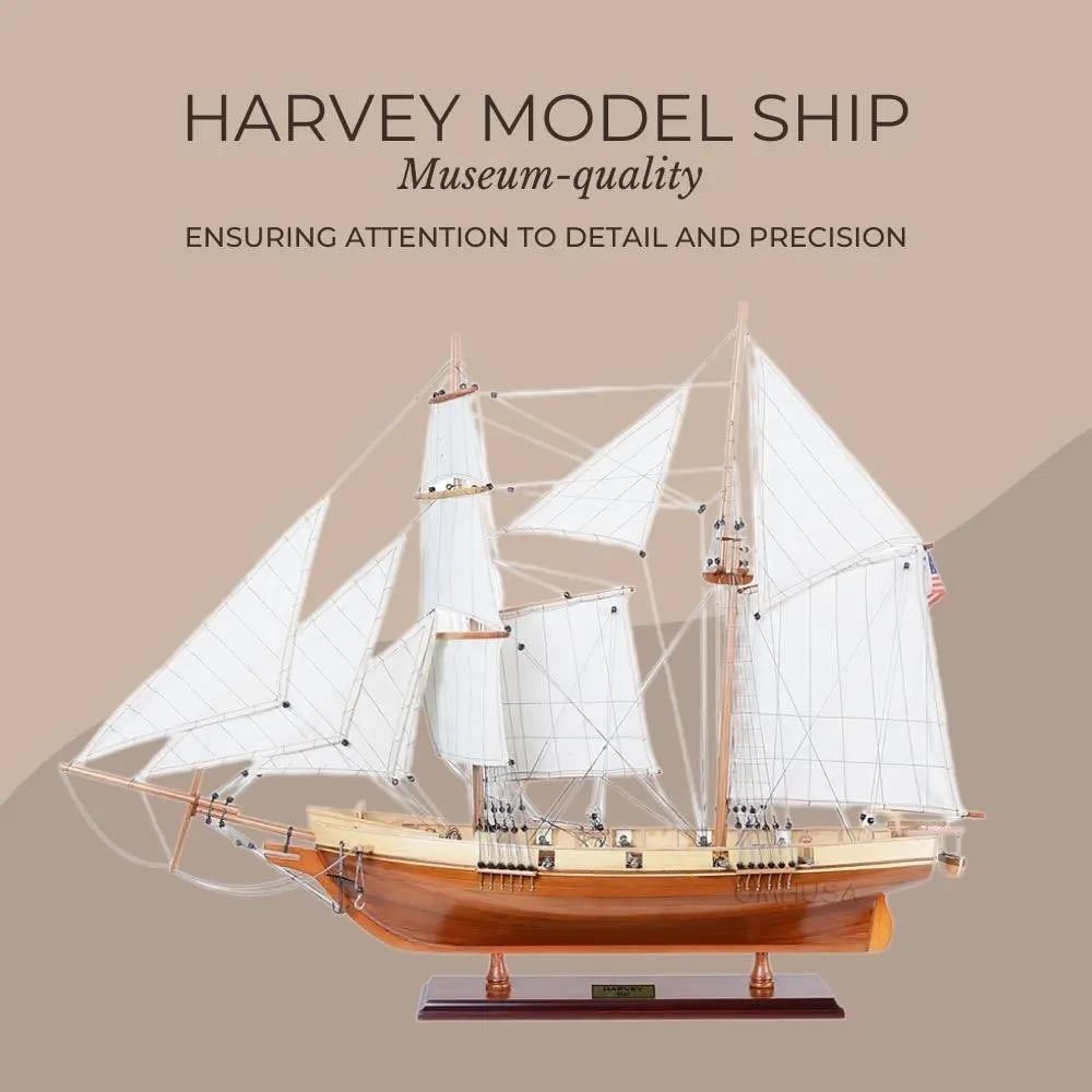 Antique Style Harvey Clipper Ship Model in Cedar Wood (1 of 18)