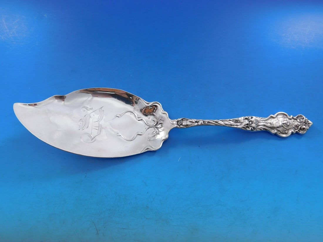 Wallace Irian Sterling Silver Ice Cream Server 10.25" Monogrammed (1 of 7)