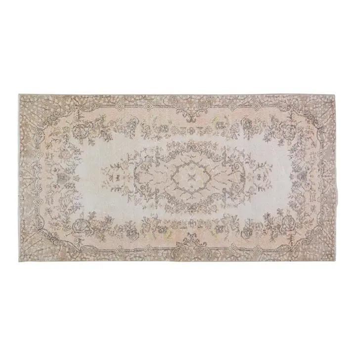 3'8 x 7'3 Wool Area Rug Hand Knotted Turkish Anatolian Tan (1 of 6)