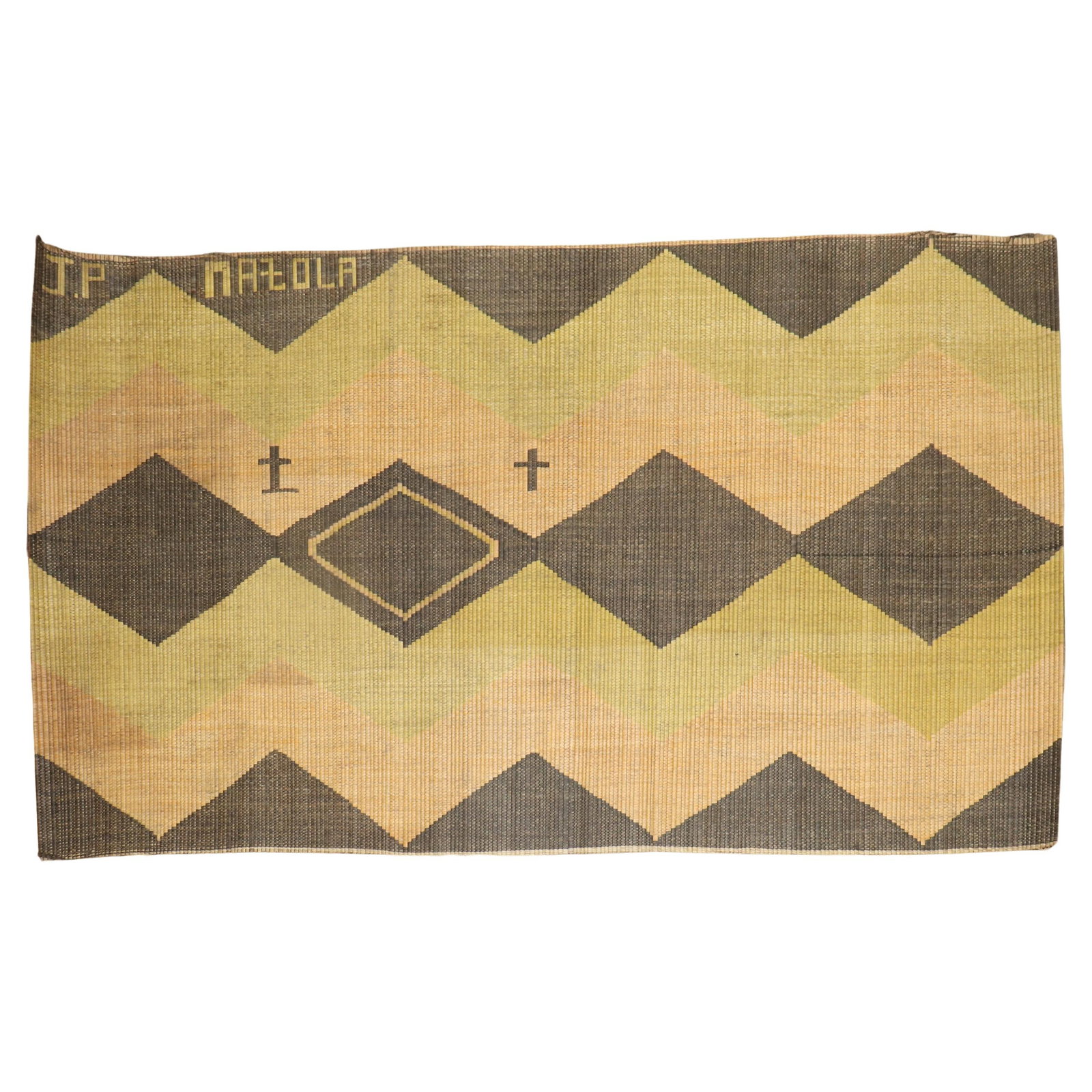 Vintage African Tuareg Mat Geometric Design Reed Leather 1930s (1 of 7)