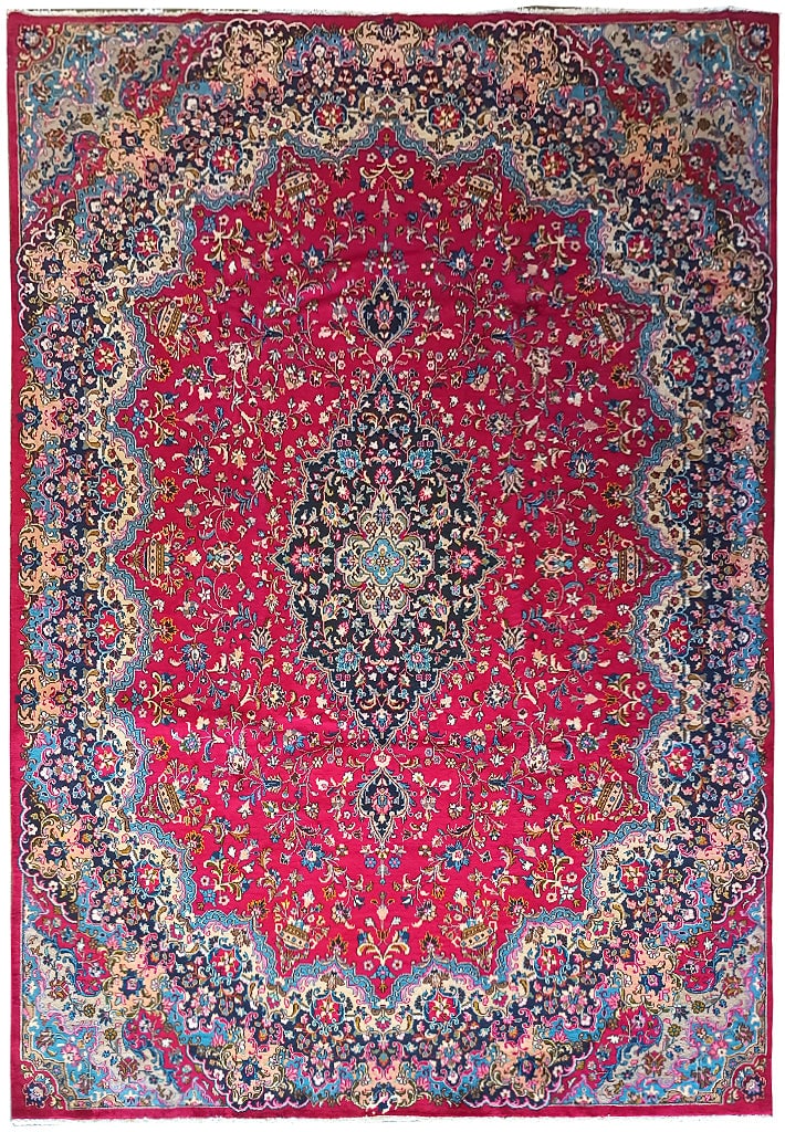 Traditional Persian Mashad Rug 9.3 x 12.6 Feet Elegant Design: Traditional Persian Mashad Rug 9.3 x 12.6 Feet Elegant Design Free continental US Shipping Enhance your living space with this exquisite 9.3 x 12.6 Traditional Persian Mashad Rug, known for its intric