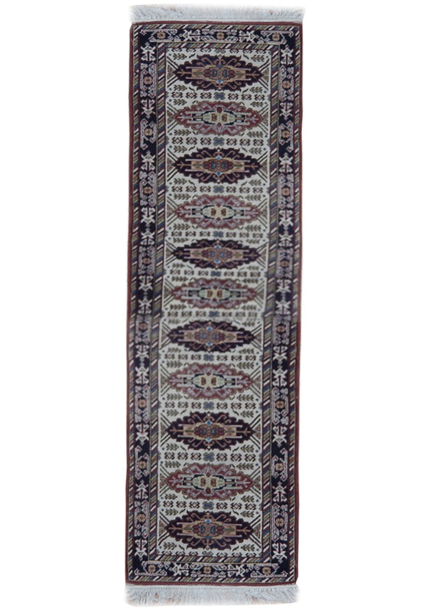 Vintage Hand-Knotted Wool Runner Rug 2.5 x 8 Feet (1 of 6)