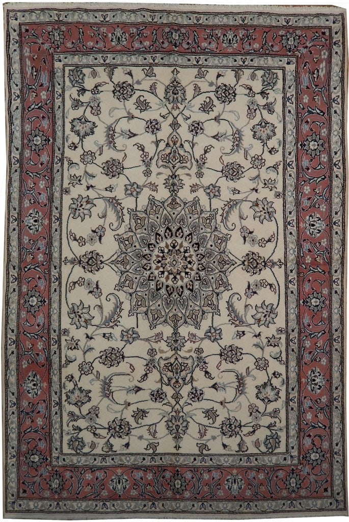 6.6 x 9.6 Handmade Persian Tabriz Rug Wool and Silk Iran: 6.6 x 9.6 Handmade Persian Tabriz Rug Wool and Silk Iran Free continental US Shipping This 6.6 x 9.6 handmade Persian Tabriz rug is crafted in Iran using a luxurious blend of fine wool and silk. Hand-