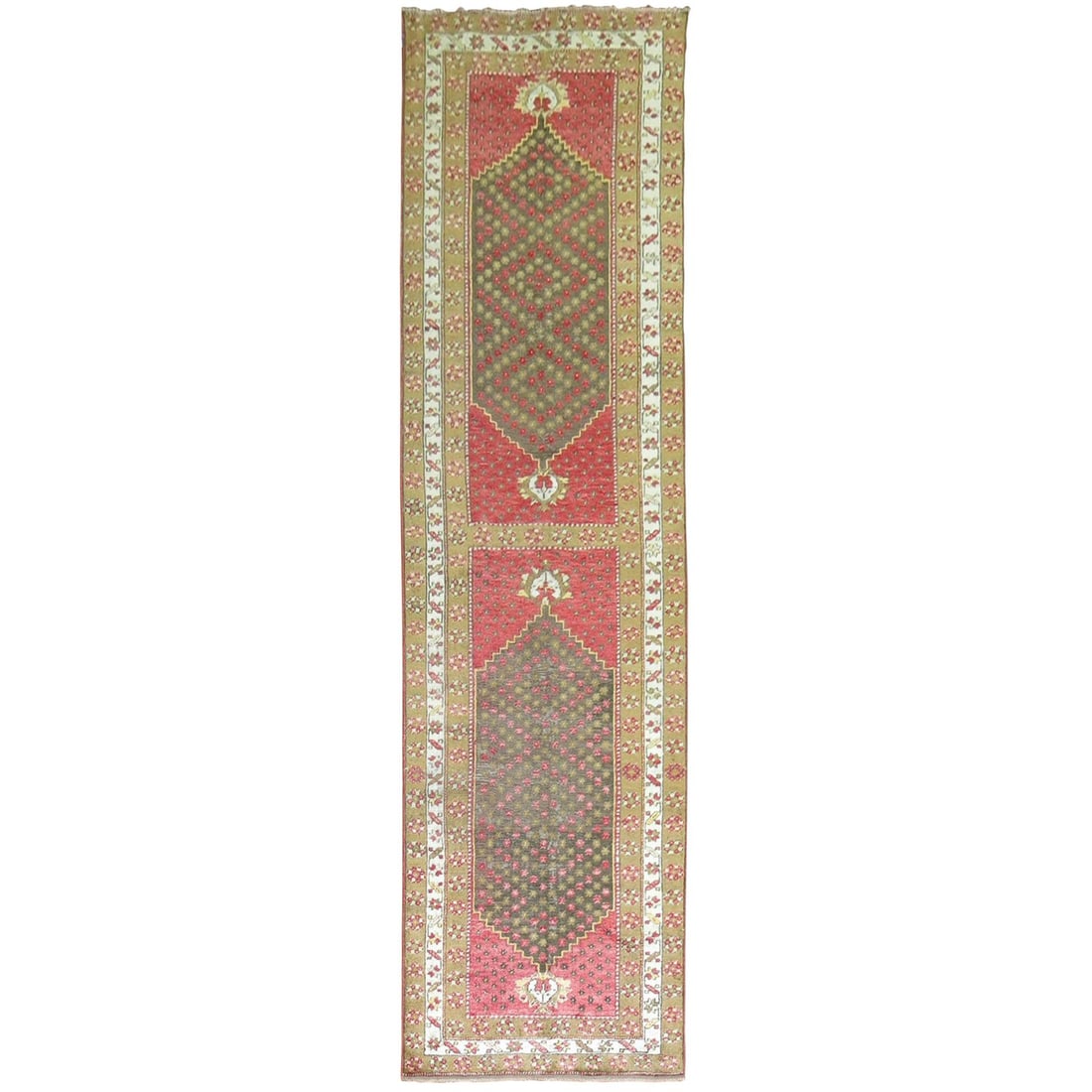 Unique Hand-Knotted Turkish Sivas Runner Wool 41 x 149 in Rustic Style: Unique Hand-Knotted Turkish Sivas Runner Wool 41 x 149 in Rustic Style Experience the charm of the early 20th century with this one-of-a-kind Turkish Sivas runner. Hand-knotted from high-quality wool,