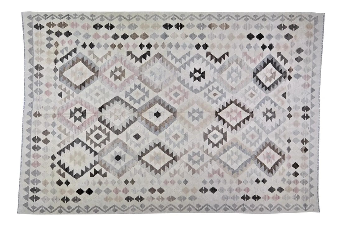 6'7 x 9'9 Vintage Maimana Kilim Afghan Tribal Organic Wool Rug (1 of 5)