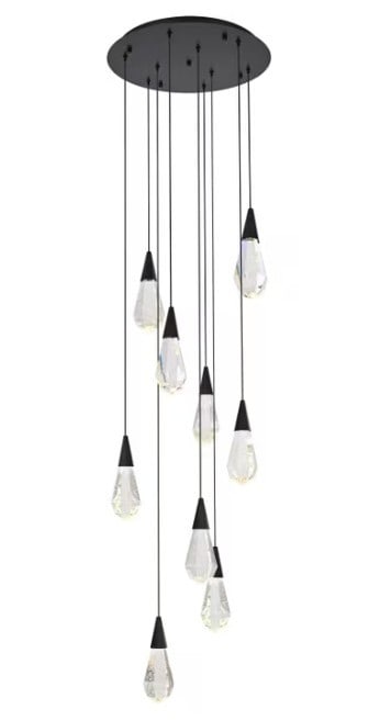 Amora 9-Light Black Crystal Pendant Chandelier (1 of 13)
