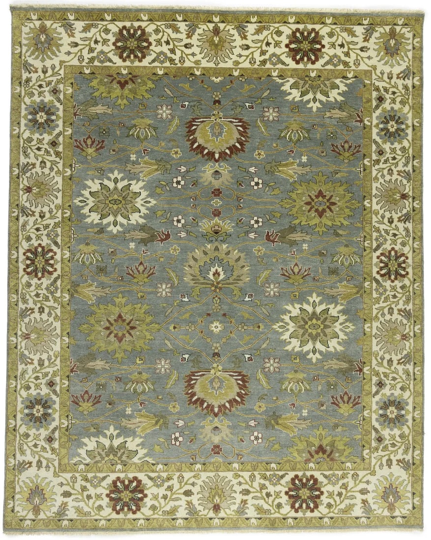 Floral Hand-Knotted 8x10 ft Peshawar Wool Area Rug: Floral Hand-Knotted 8x10 ft Peshawar Wool Area Rug Enhance your living space with this exquisite Floral Hand-Knotted Osh Chobi Peshawar Oriental Rug, perfect for dining rooms and more. Measuring 8' x 