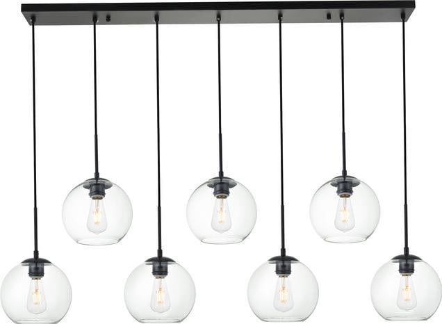 Elegant Lighting Baxter 7-Light Pendant Fixture Clear Finish: Elegant Lighting Baxter 7-Light Pendant Fixture Clear Finish Illuminate your space with the captivating Baxter Pendant 7-Light Fixture, a stunning blend of style and functionality. This transitional p