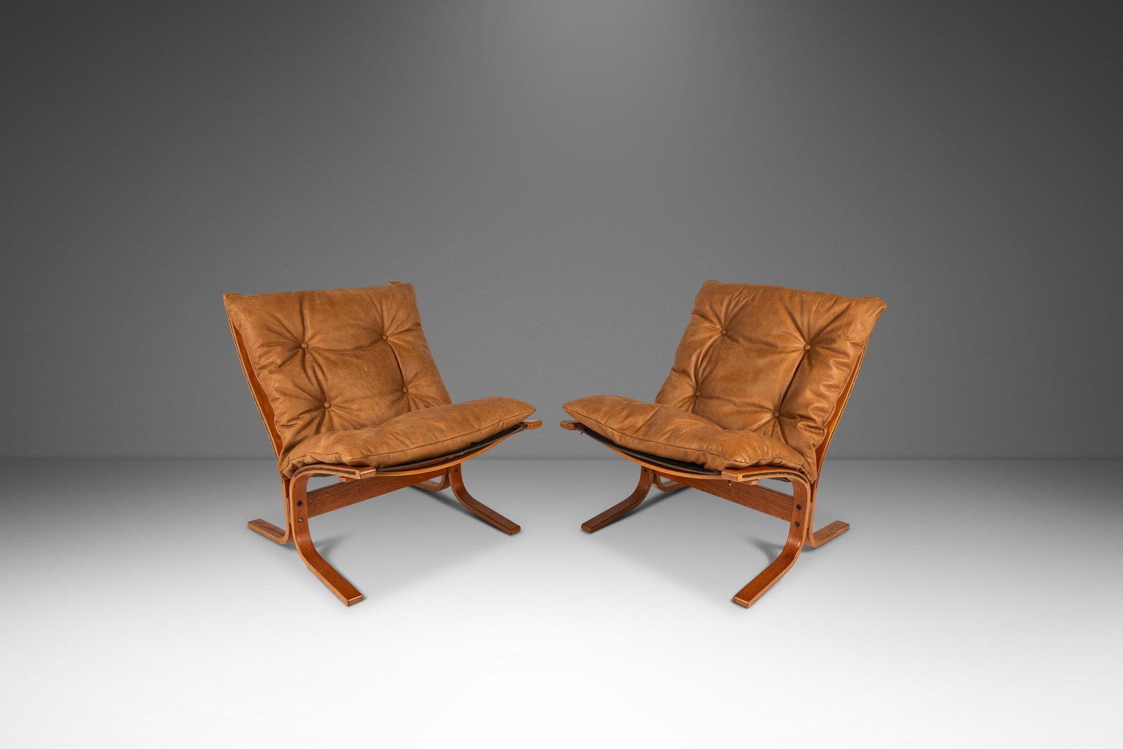 Pair of Ingmar Relling Siesta Leather Chairs Westnofa Norway (1 of 18)