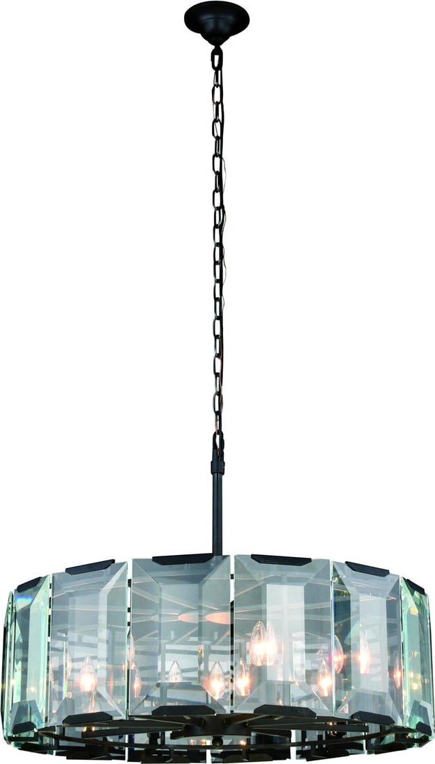 Elegant Lighting Monaco Round Bowl Chandelier Flat Black E12 40W (1 of 1)