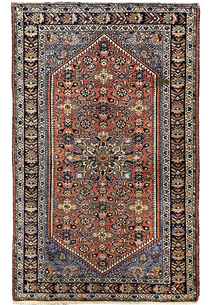 3'7" x 5'6" Semi-Antique Persian Zanjan Rug Handmade Wool (1 of 9)