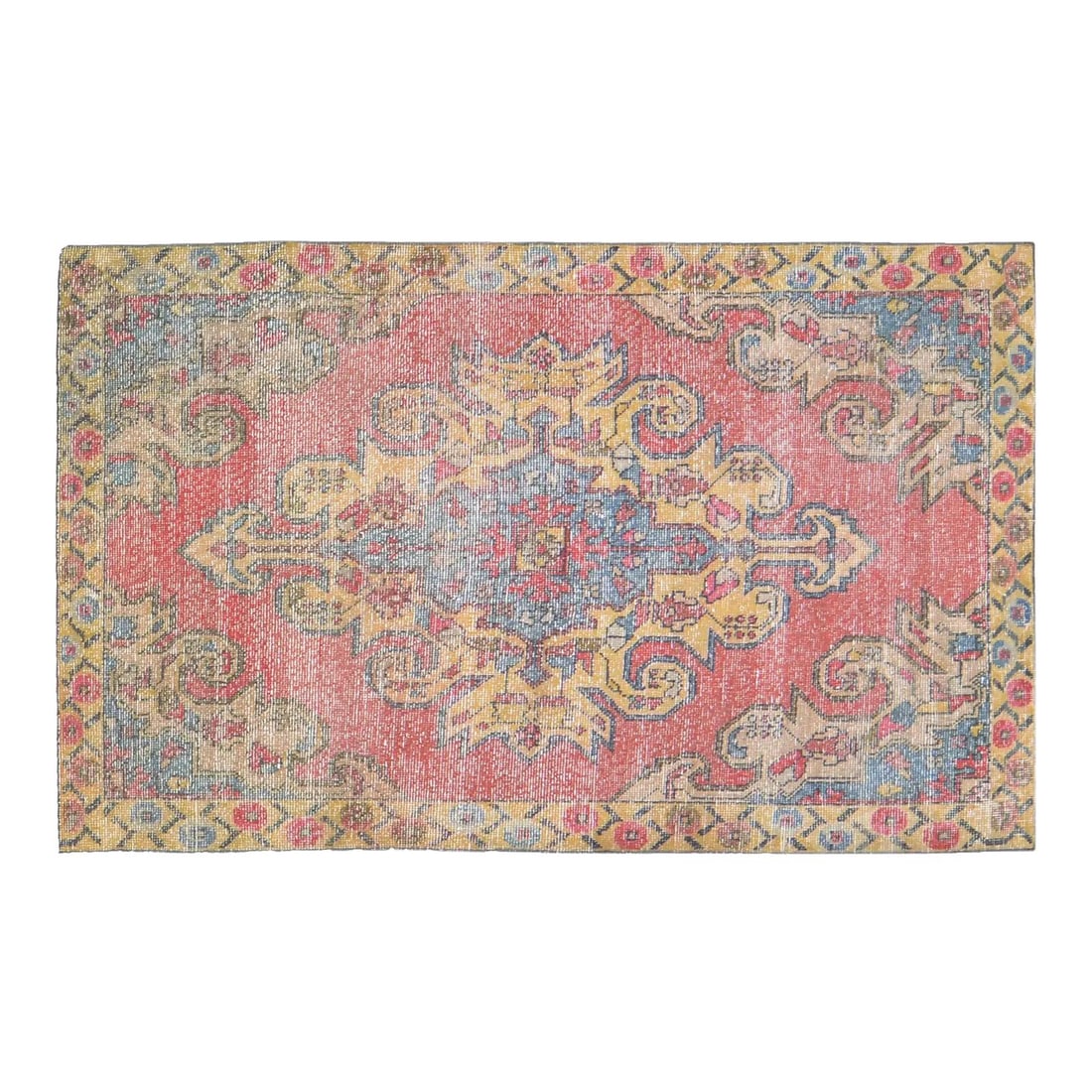 Anatolian Wool Area Rug Hand Knotted 4'2 x 8'10 Burgundy Vintage: Anatolian Wool Area Rug Hand Knotted 4'2 x 8'10 Burgundy Vintage This vintage Turkish Anatolian wool rug is hand-knotted using traditional techniques, combining timeless craftsmanship with a contempor