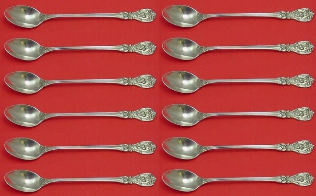 Reed & Barton Francis I Sterling Silver Iced Tea Spoon Set of 12: Reed & Barton Francis I Sterling Silver Iced Tea Spoon Set of 12 Enhance your dining experience with this exquisite set of 12 iced tea spoons from the renowned Francis I pattern by Reed & Barton. Craf