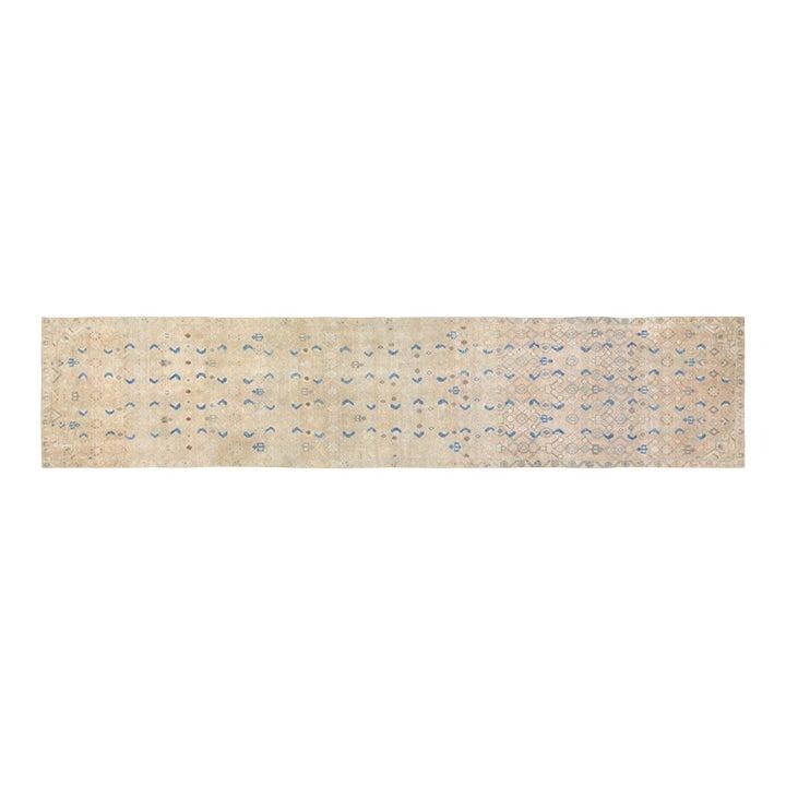 Handmade Wool Turkish Runner Rug 2'9 x 14 Tan Traditional Design: Handmade Wool Turkish Runner Rug 2'9 x 14 Tan Traditional Design This vintage Turkish hand-knotted wool rug features traditional craftsmanship paired with a modern design sensibility. Its durable and 
