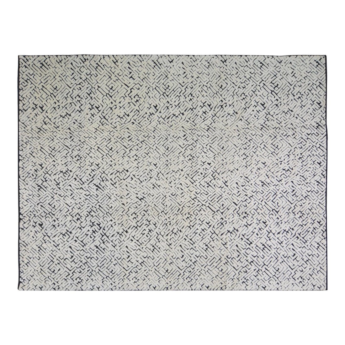 Beni Ourain Moroccan Wool Rug Hand Knotted 9'1 x 12' Contemporary Soft Texture: Beni Ourain Moroccan Wool Rug Hand Knotted 9'1 x 12' Contemporary Soft Texture This Moroccan Beni Ourain rug from the 1990s features a contemporary style and is hand knotted from wool. It showcases na