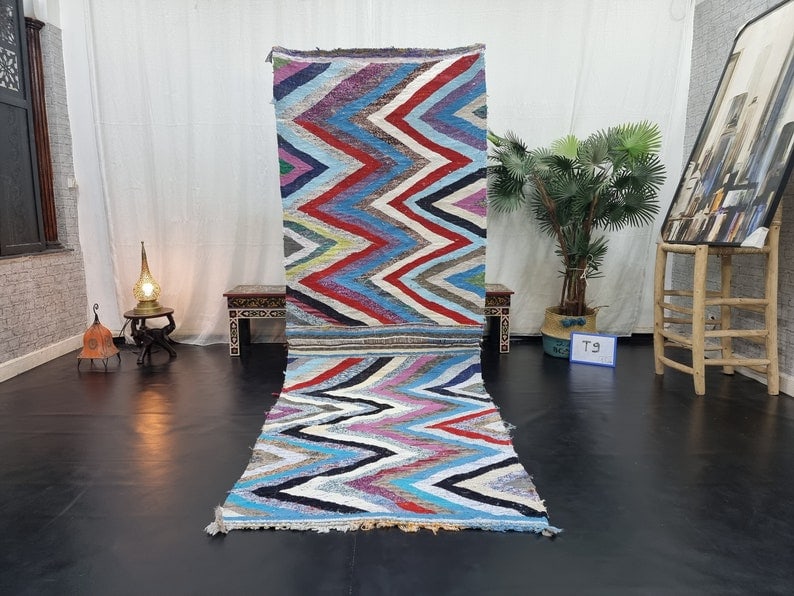 Authentic Moroccan Runner Rug Handwoven 100% Sheep Wool 2.62 x 6.56 Feet: Authentic Moroccan Runner Rug Handwoven 100% Sheep Wool 2.62 x 6.56 Feet Enhance your home decor with this Lovely Authentic Runner Rug, expertly handwoven in the Atlas Mountains by skilled local Berbe