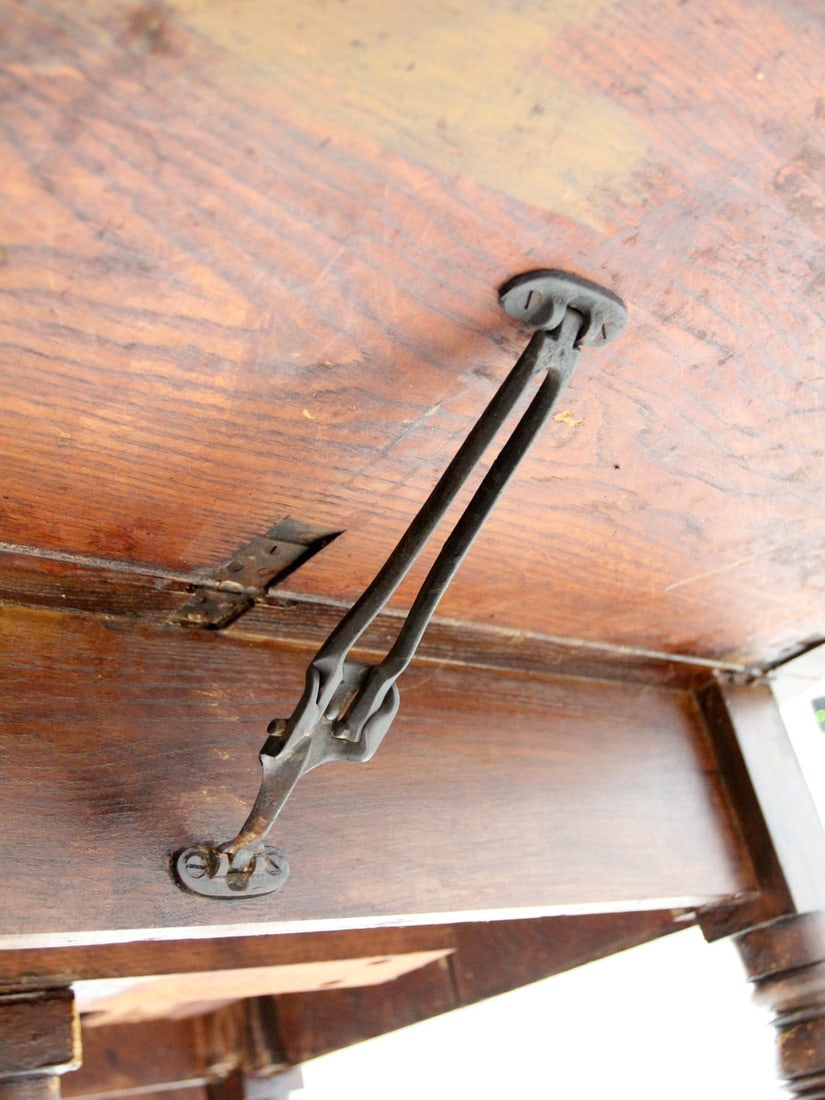 Antique Drop Leaf Dining Table with 2 Extensions and Casters - 3