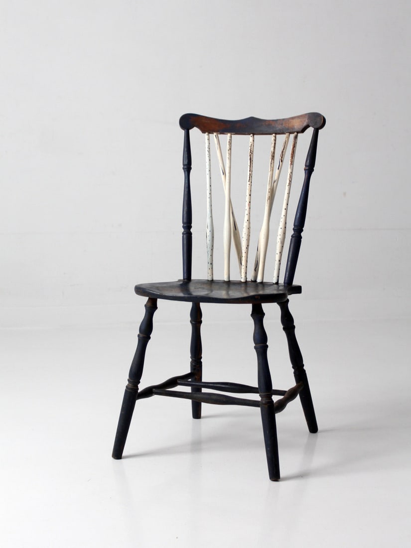 Blue Painted Windsor Chair with Cream Spindles (1 of 11)