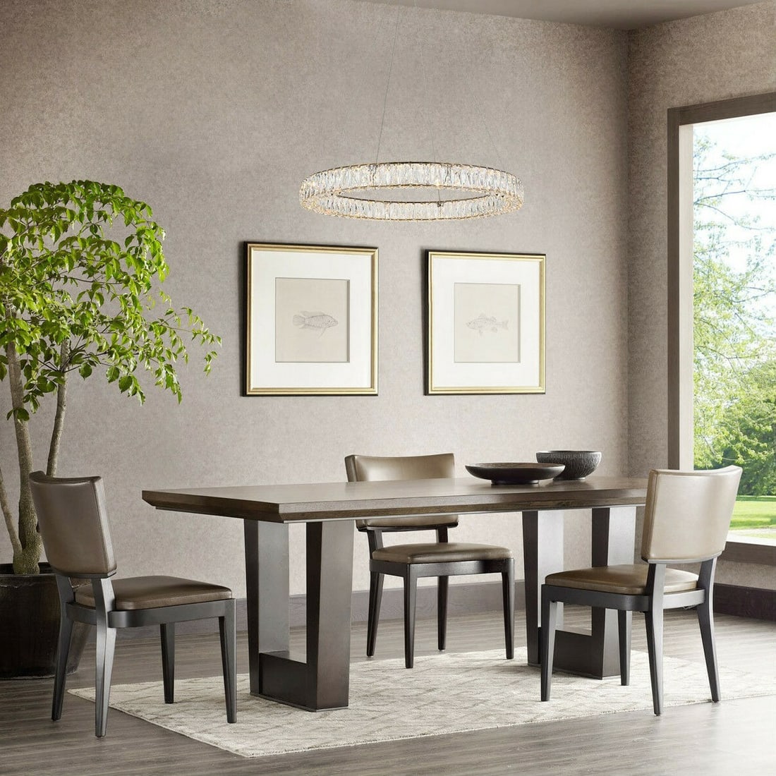 Monroe Gold Crystal LED Chandelier 31.5 Inch Adjustable (1 of 8)