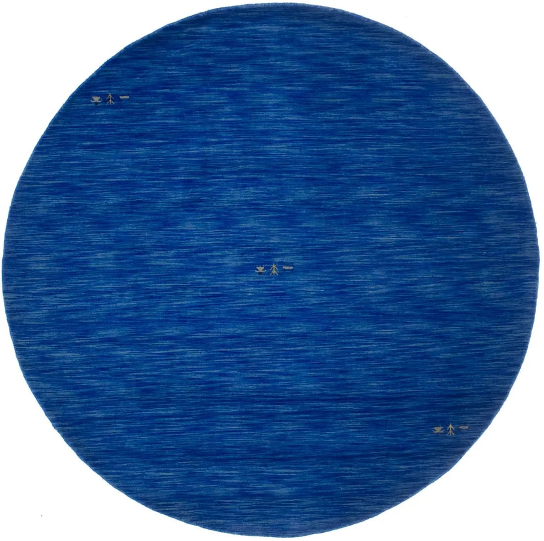 Blue 8' Round Wool Area Rug Hand-Loomed Modern Tribal Design: Blue 8' Round Wool Area Rug Hand-Loomed Modern Tribal Design This hand-loomed round rug features a modern tribal style, making it a unique addition to any kids' room or living space. Crafted from wool