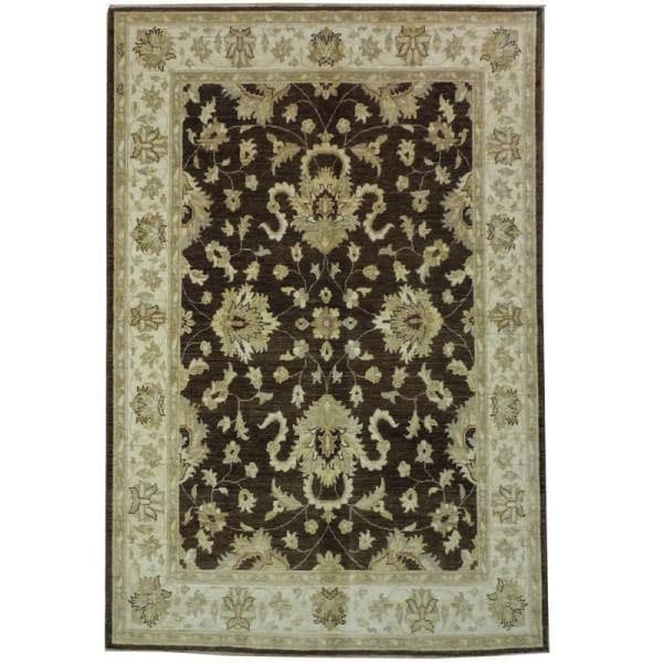 5 x 7.3 Afghan Chobi Peshawar Handmade Rug in Rich Brown: 5 x 7.3 Afghan Chobi Peshawar Handmade Rug in Rich Brown Free continental US Shipping Enhance your space with this exquisite 5 x 7.3 Afghan Handmade Chobi Peshawar Rug, featuring a rich brown color th