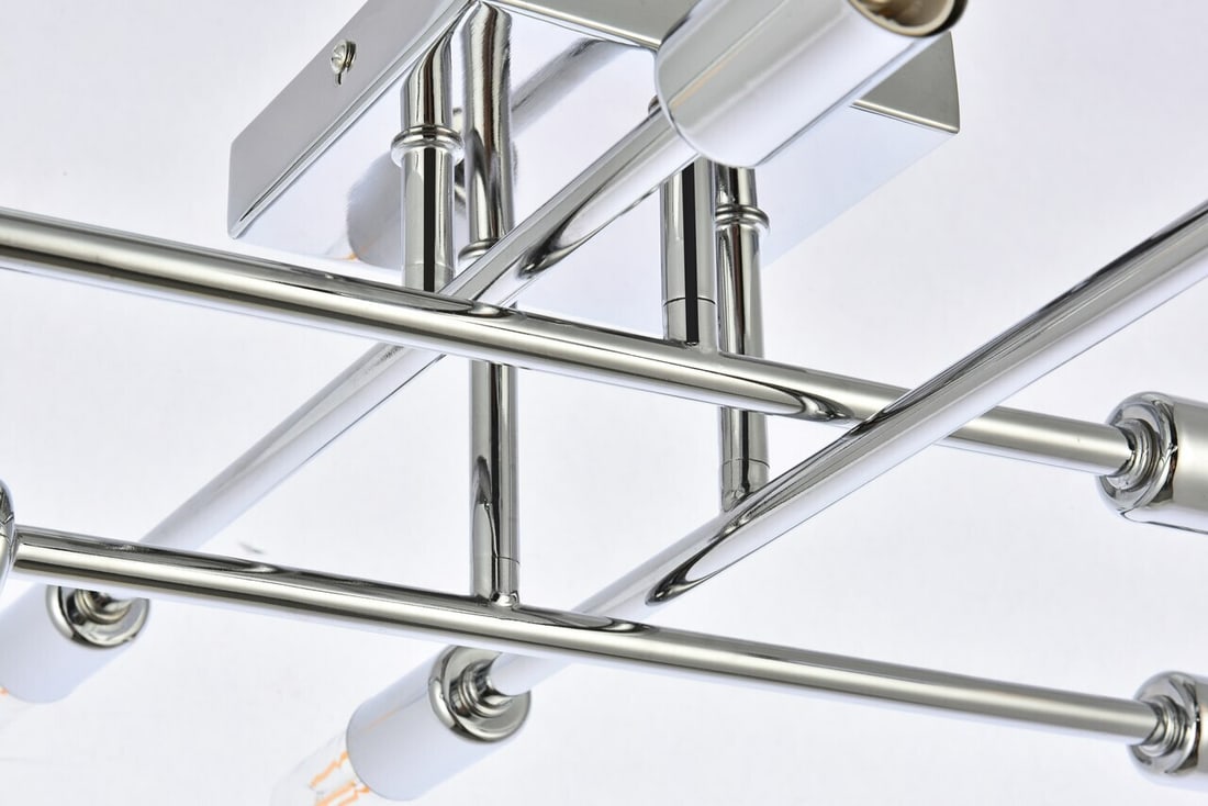 Chrome 8-light Script flush mount chandelier - 6