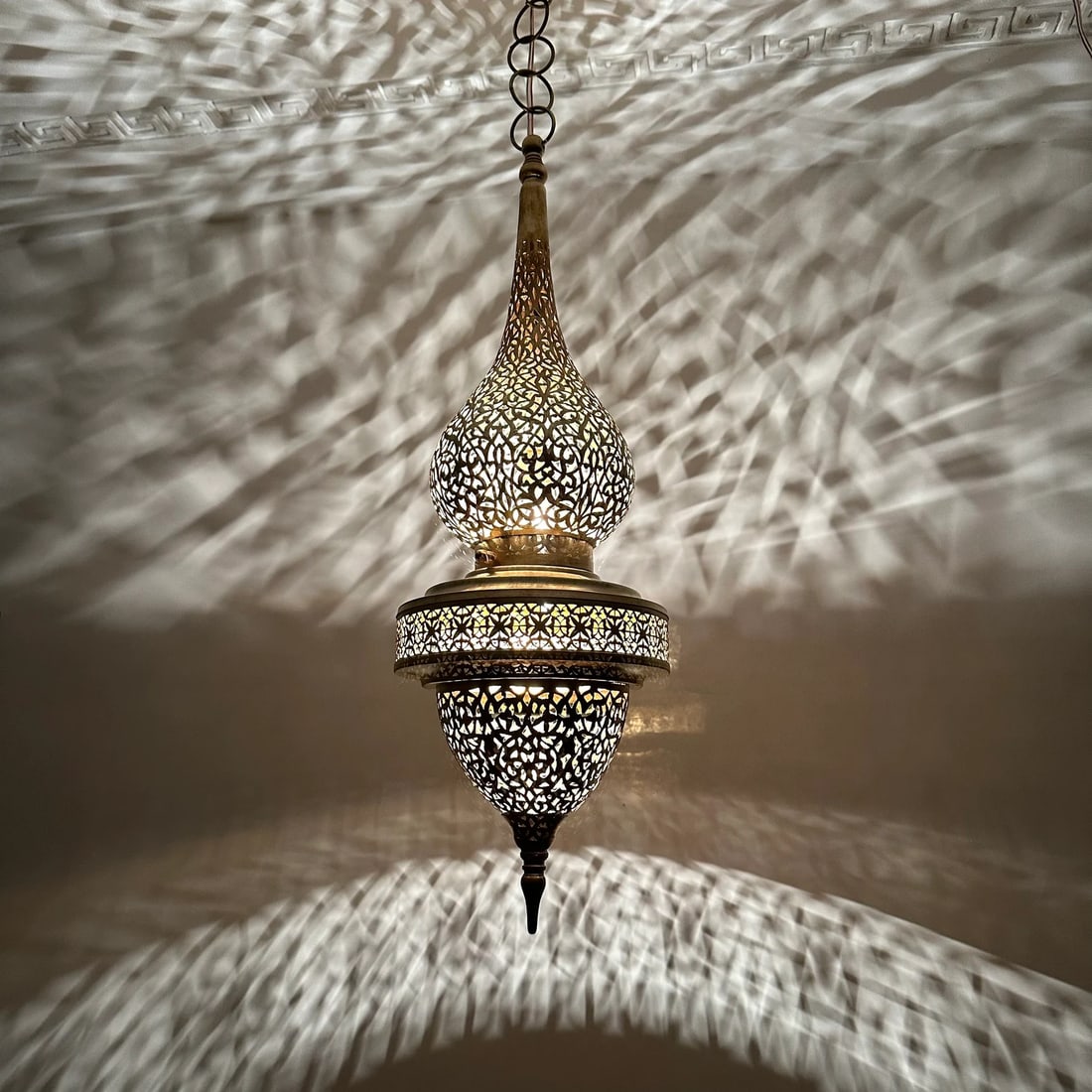 Moroccan brass pendant lamp handmade Marrakech (1 of 8)