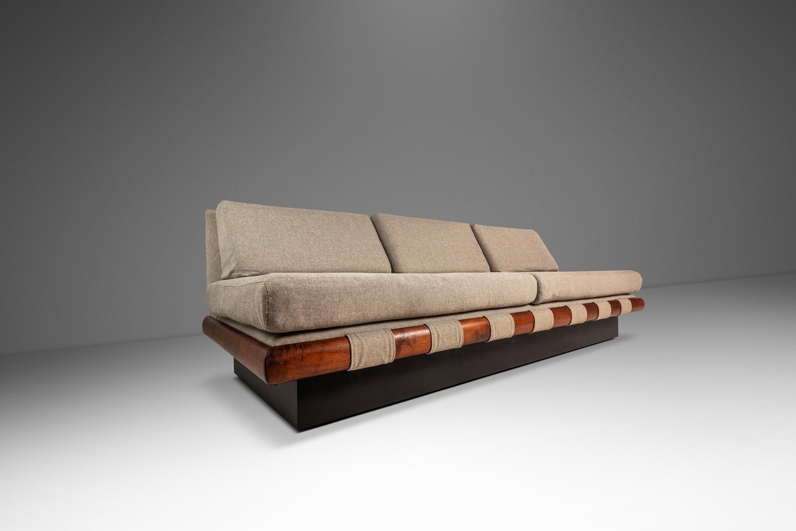 Adrian Pearsall Craft Associates walnut platform sofa daybed three seat (1 of 18)