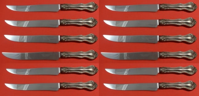 Westmorland George & Martha Sterling Silver Steak Knife Set of 12 (1 of 1)
