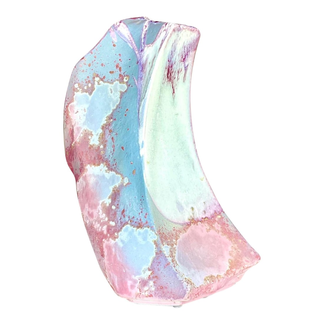 Vintage Tony Evans Raku Fired Pottery Vase Boho Cerise (1 of 10)