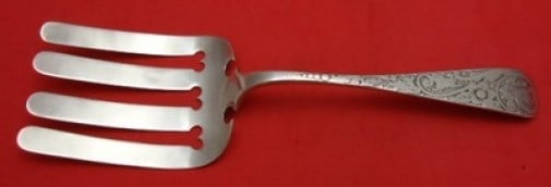 Bailey Banks & Biddle Sterling Silver Acid Etched Asparagus Fork 10 inches (1 of 1)