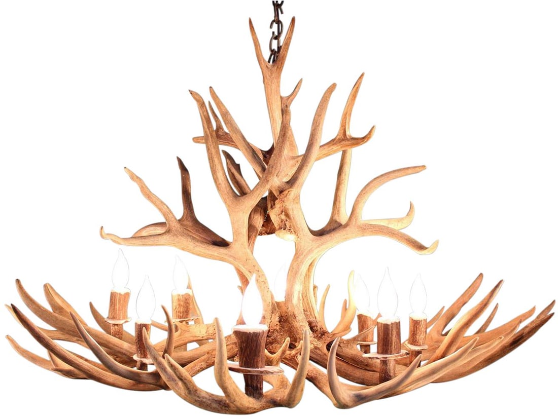 Customizable Sunbleached Mule Deer Antler Oval Chandelier (1 of 6)