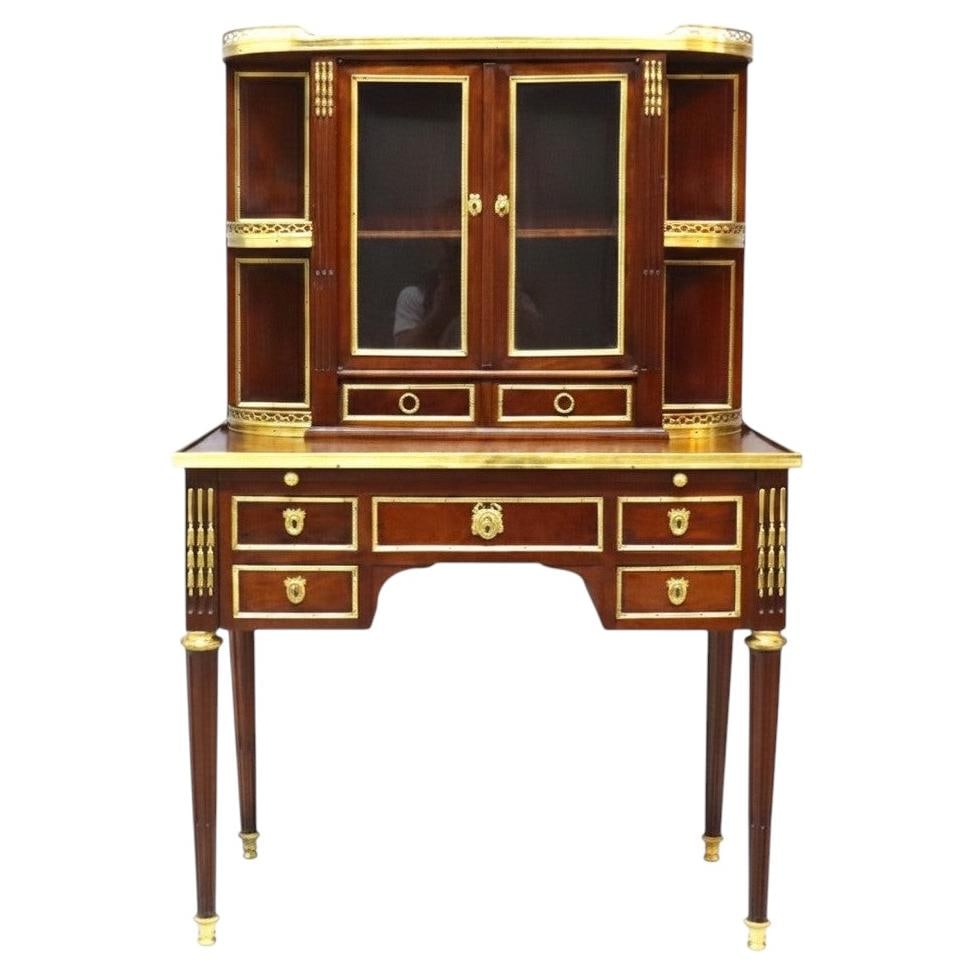 Mahogany Louis XVI Bonheur du Jour Lady's Desk Marble Top Ormolu c1890 (1 of 18)