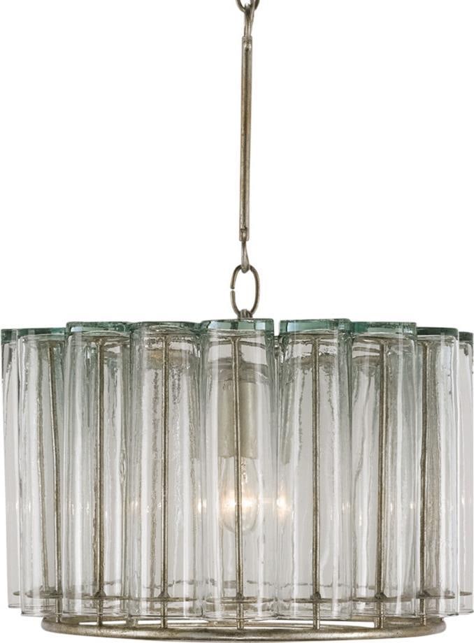 Currey Bevilacqua Silver Leaf Pendant Light Mid-Century Modern (1 of 2)